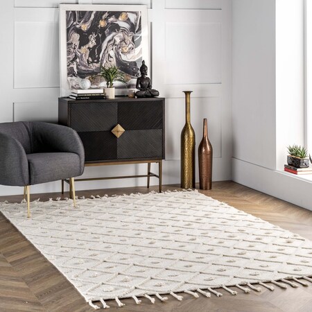 Nuloom Jinny Moroccan Wool Tasseled Area Rug 4ft x 6ft APPE01A-406